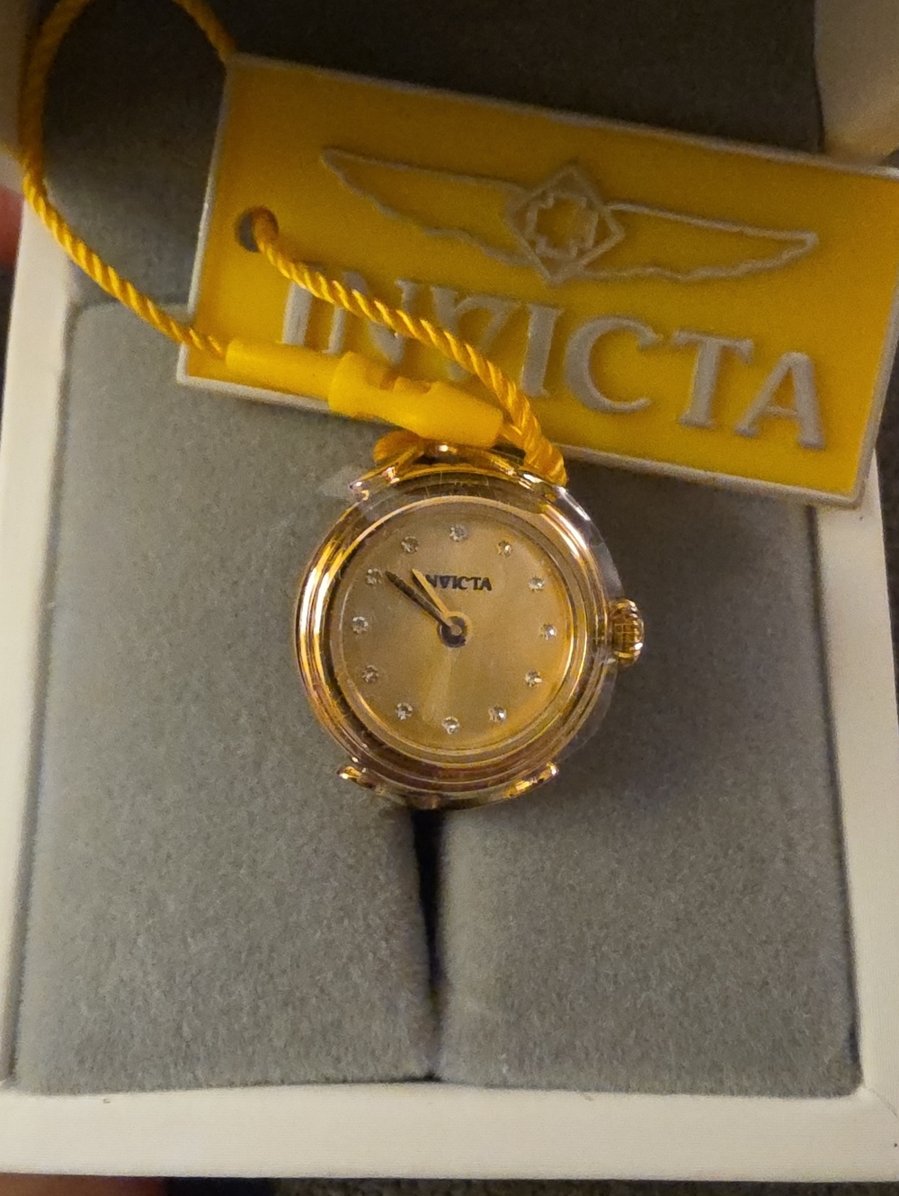 Invicta Angel Lumalink Women's Ring Watch - 17.5mm - Gold